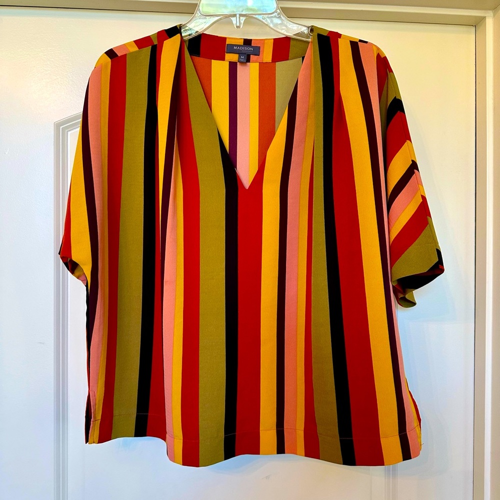 Madison - Stunning Striped Flowy Top - Brand new condition!
